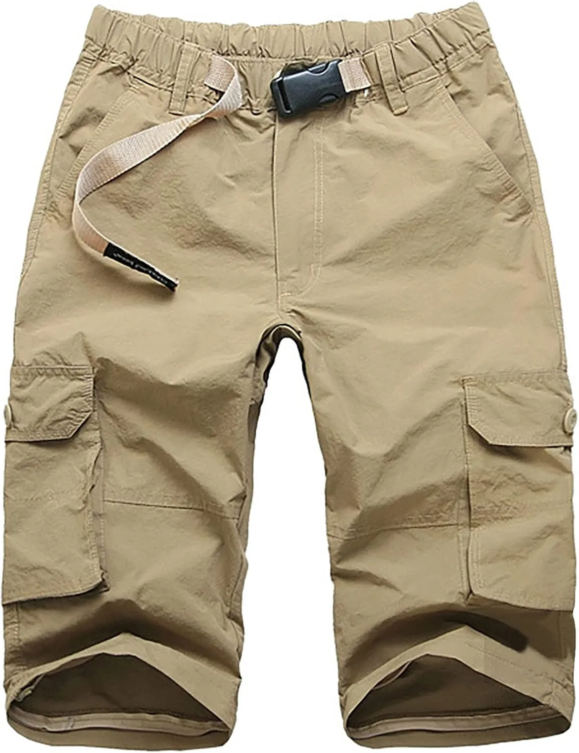 Men's Cargo Pants Casual Stylish Elastic Waist Cotton Multi Pockets Loose Trousers Fashion Outdoor Tactical Pants