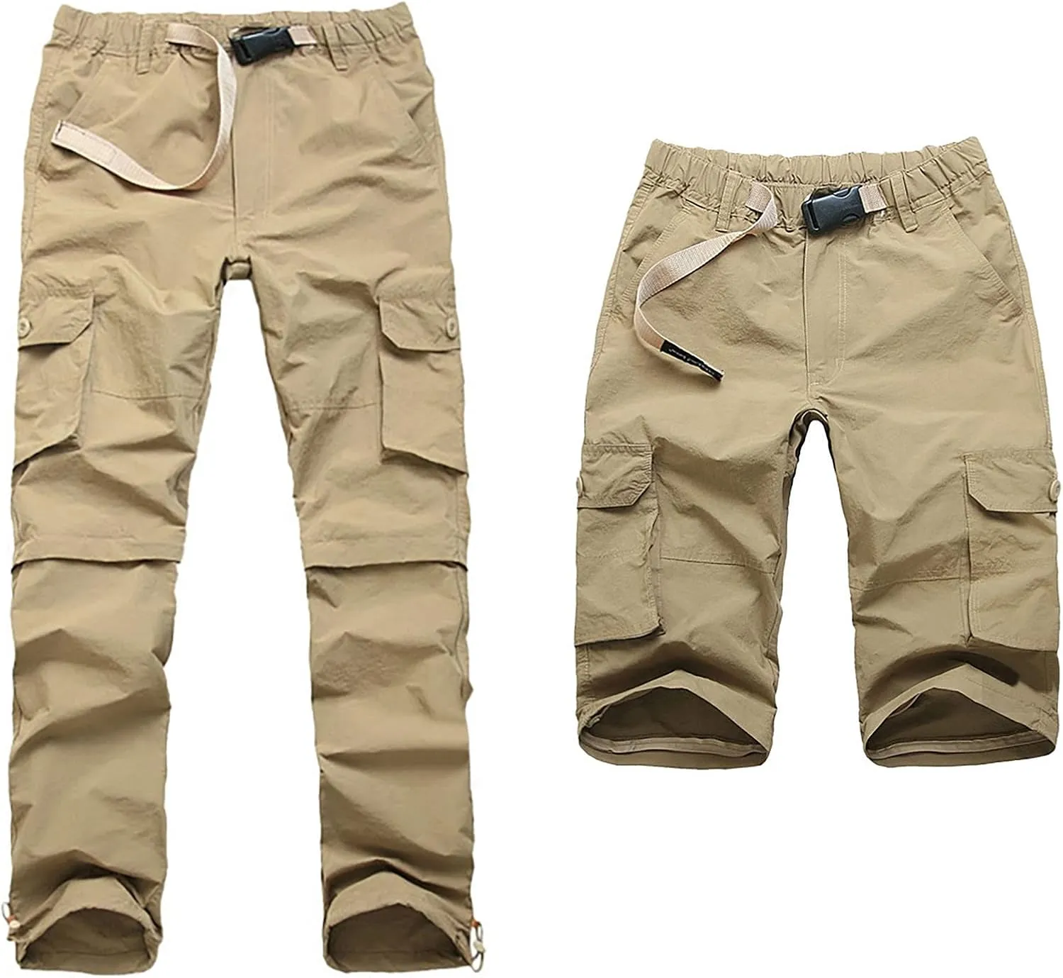 Men's Cargo Pants Casual Stylish Elastic Waist Cotton Multi Pockets Loose Trousers Fashion Outdoor Tactical Pants