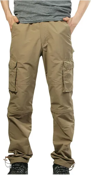 Men's Cargo Pants Casual Stylish Elastic Waist Cotton Multi Pockets Loose Trousers Fashion Outdoor Tactical Pants