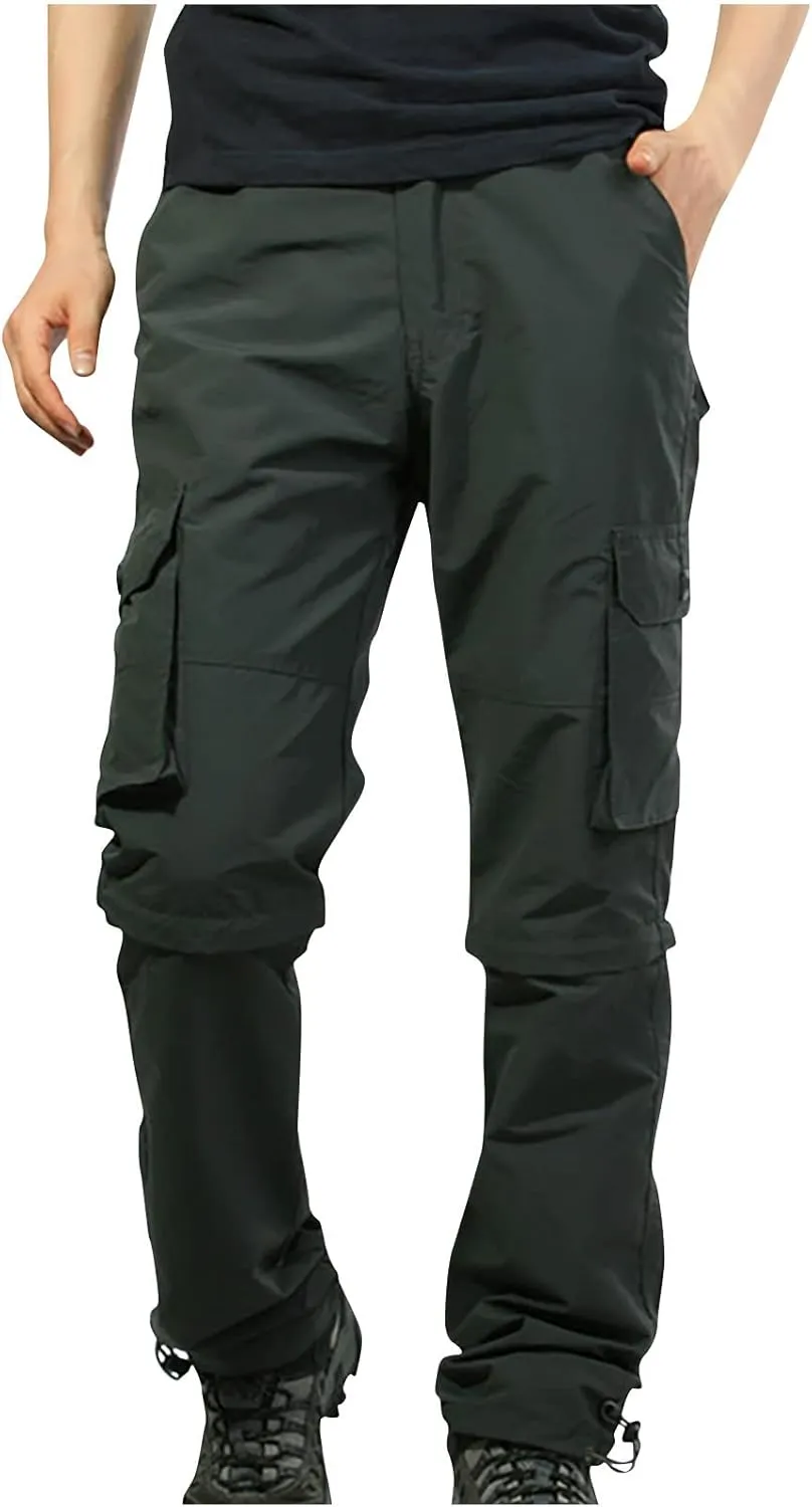 Men's Cargo Pants Casual Stylish Elastic Waist Cotton Multi Pockets Loose Trousers Fashion Outdoor Tactical Pants