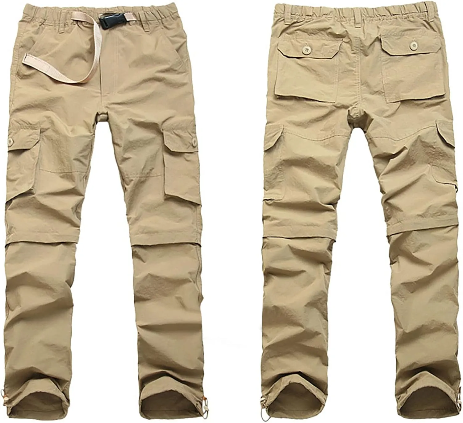Men's Cargo Pants Casual Stylish Elastic Waist Cotton Multi Pockets Loose Trousers Fashion Outdoor Tactical Pants