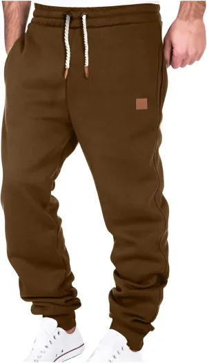 Men's Casual Joggers Pants Drawstring Chino Cargo Pants Hiking Outdoor Twill Track Fitness Sweatpants with Pockets