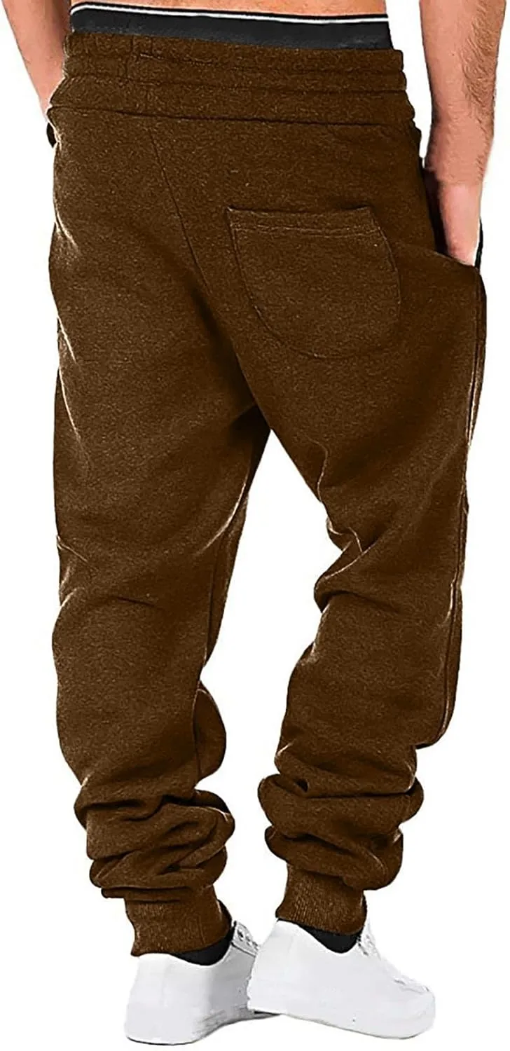 Men's Casual Joggers Pants Drawstring Chino Cargo Pants Hiking Outdoor Twill Track Fitness Sweatpants with Pockets