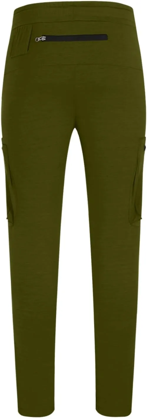 Men's Elastic Waist Hiking Pants Lightweight Outdoor Sweatpants with Zipper Pockets Casual Slim Fit Athletic Joggers