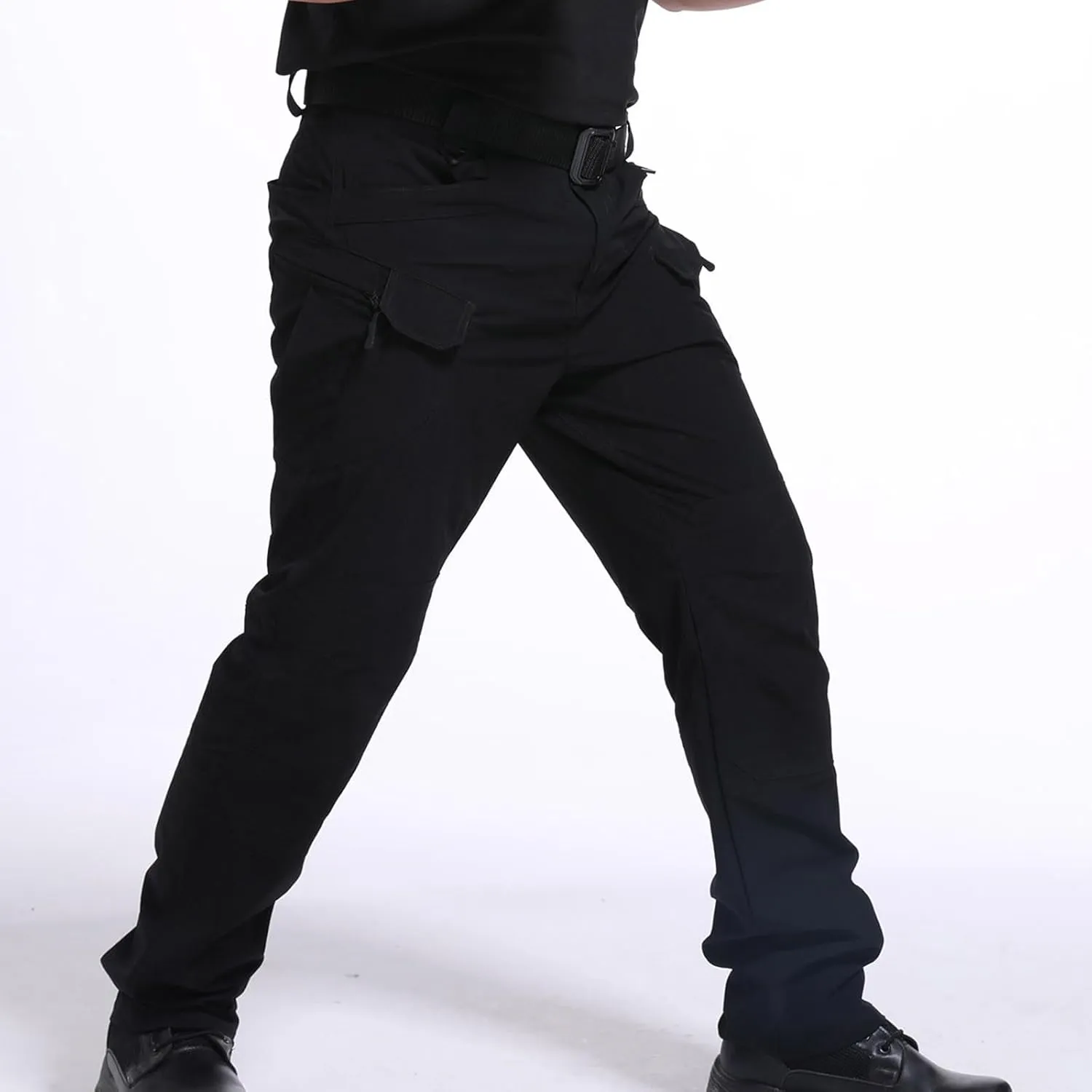 Mens Hiking Pants Casual Stylish Chino Twill Multi Pockets Cargo Pant Big and Tall Solid Straight Legs Sweatpants
