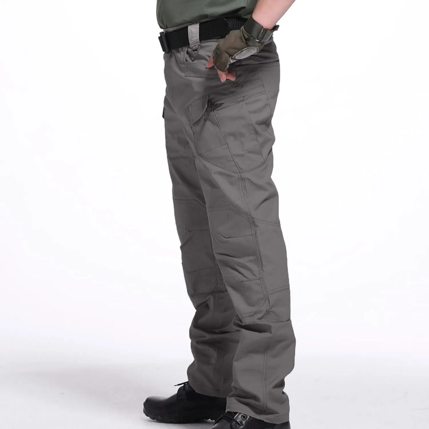 Mens Hiking Pants Casual Stylish Chino Twill Multi Pockets Cargo Pant Big and Tall Solid Straight Legs Sweatpants