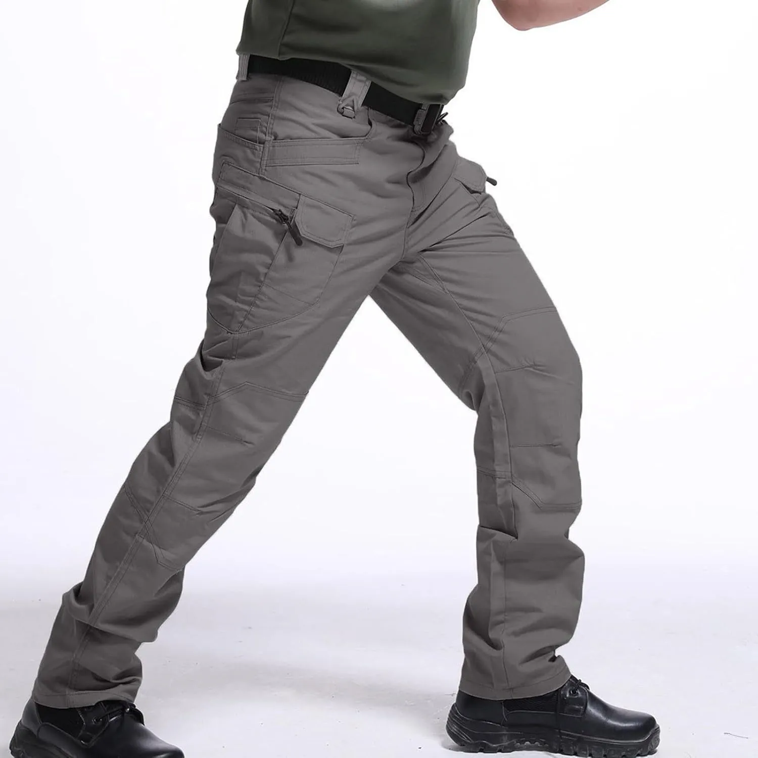 Mens Hiking Pants Casual Stylish Chino Twill Multi Pockets Cargo Pant Big and Tall Solid Straight Legs Sweatpants