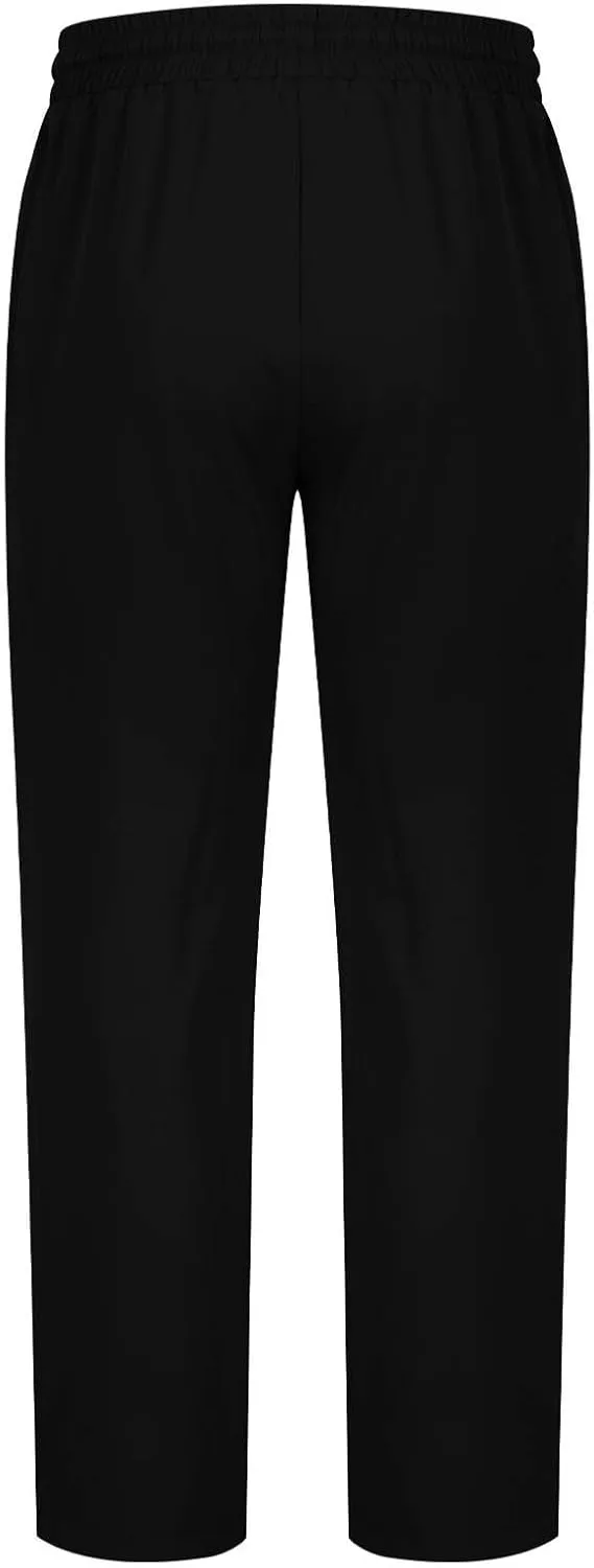Mens Pants Cargo Elastic Waist Drawstring Straight Pants with Pocket Casual Outdoor Jogger Running Sport Trousers