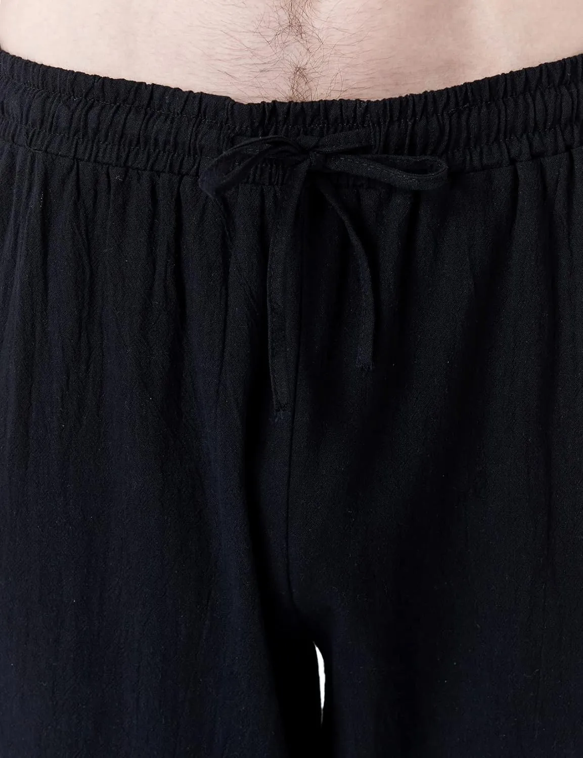 Men's Pure Cotton Vintage Ankle Banded Pants for Renaissance Pirate Viking Medieval Costume