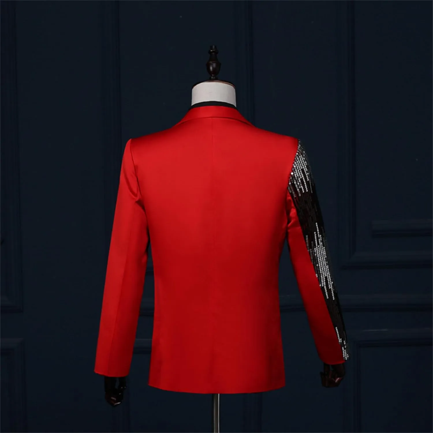 Mens Stylish Tux Dress Blazer Slim Fit Gold Sequin Suit Jacket Party Dinner Prom Sport Coat