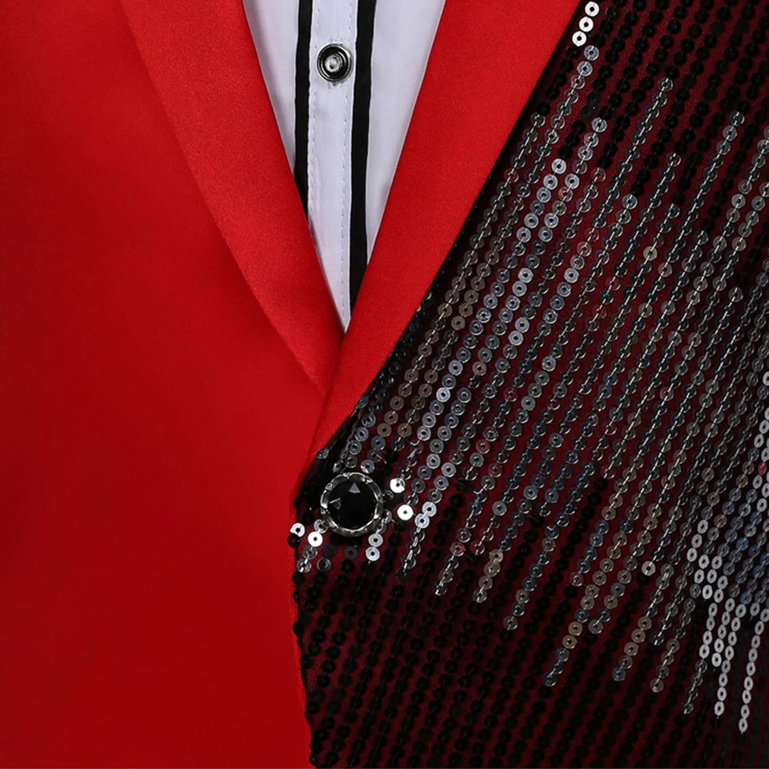 Mens Stylish Tux Dress Blazer Slim Fit Gold Sequin Suit Jacket Party Dinner Prom Sport Coat