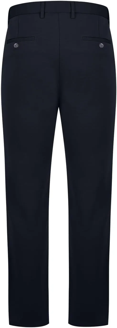 Men's Thicken Dress Pants Flat Front Slim Fit Business Work Pant Casual Straight Leg Suit Trousers with Pockets