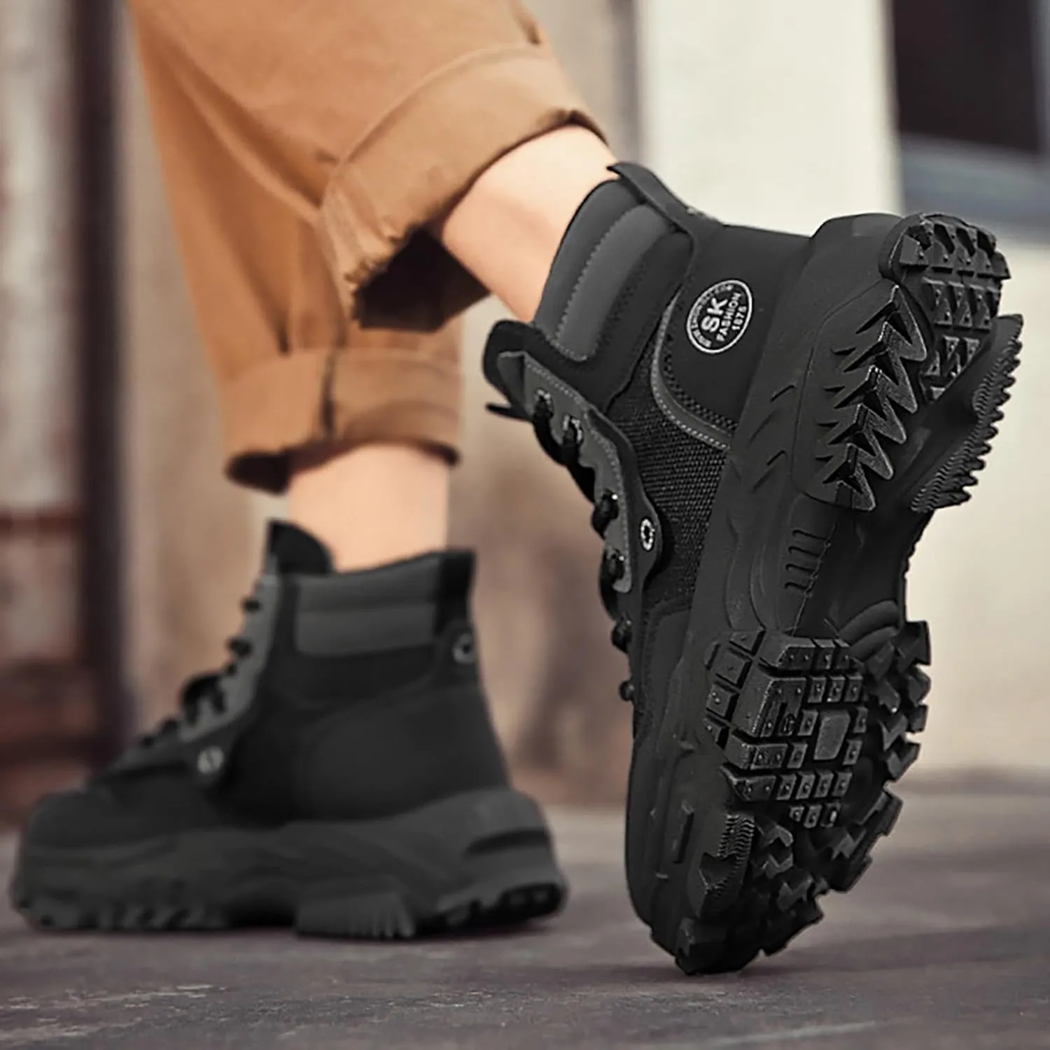 Men's Work Boots Composite Toe Hiking Sneakers Shoes Slip On Women Workout Shoes Business Casual Winter Backpacking Snow Botas Warm Water Hike Grounded Footwear