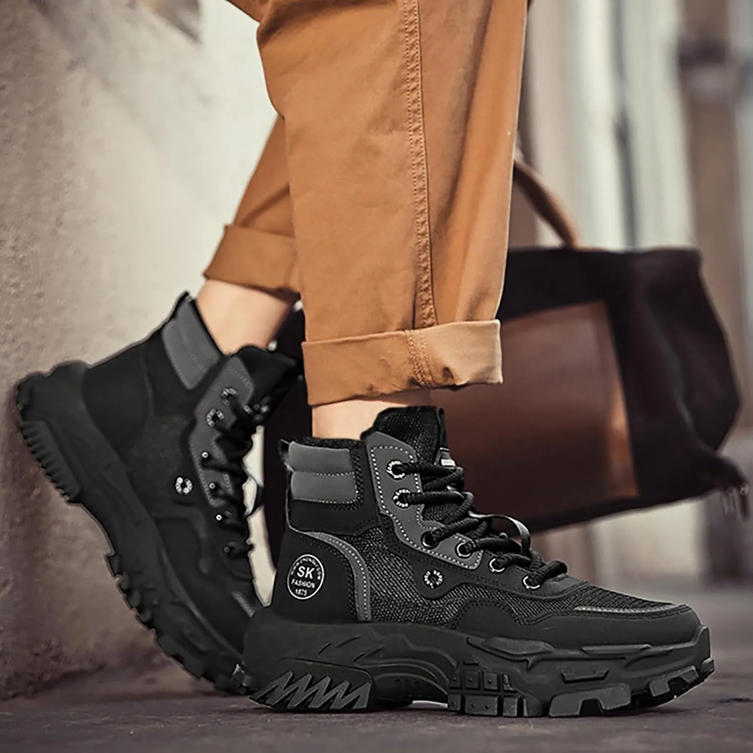 Men's Work Boots Composite Toe Hiking Sneakers Shoes Slip On Women Workout Shoes Business Casual Winter Backpacking Snow Botas Warm Water Hike Grounded Footwear