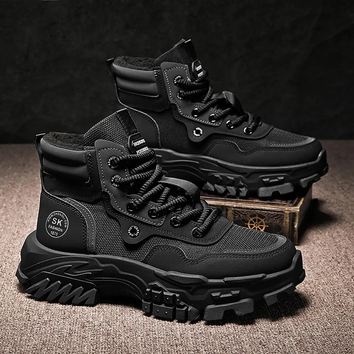 Men's Work Boots Composite Toe Hiking Sneakers Shoes Slip On Women Workout Shoes Business Casual Winter Backpacking Snow Botas Warm Water Hike Grounded Footwear
