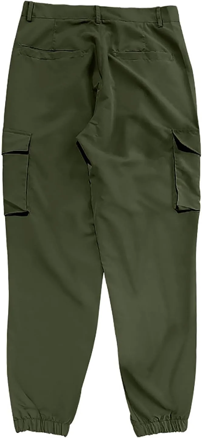Mens Work Pants Slim Fit Cargo Pants for Men Tactical Tapered Trousers with Pocket Athletic Outdoor Joggers
