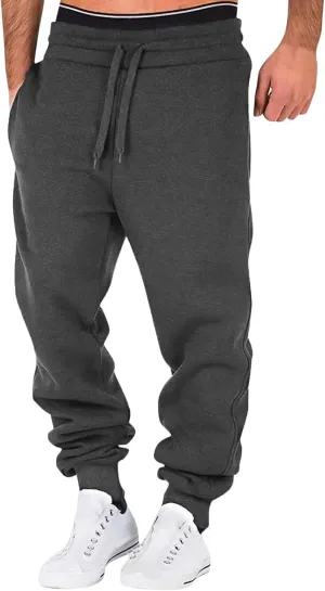 Mens Workout Cargo Sweatpants Flat Front Straight Fit Pants Outdoor Sports Military Ripstop Men's Baggy Pants Thermal