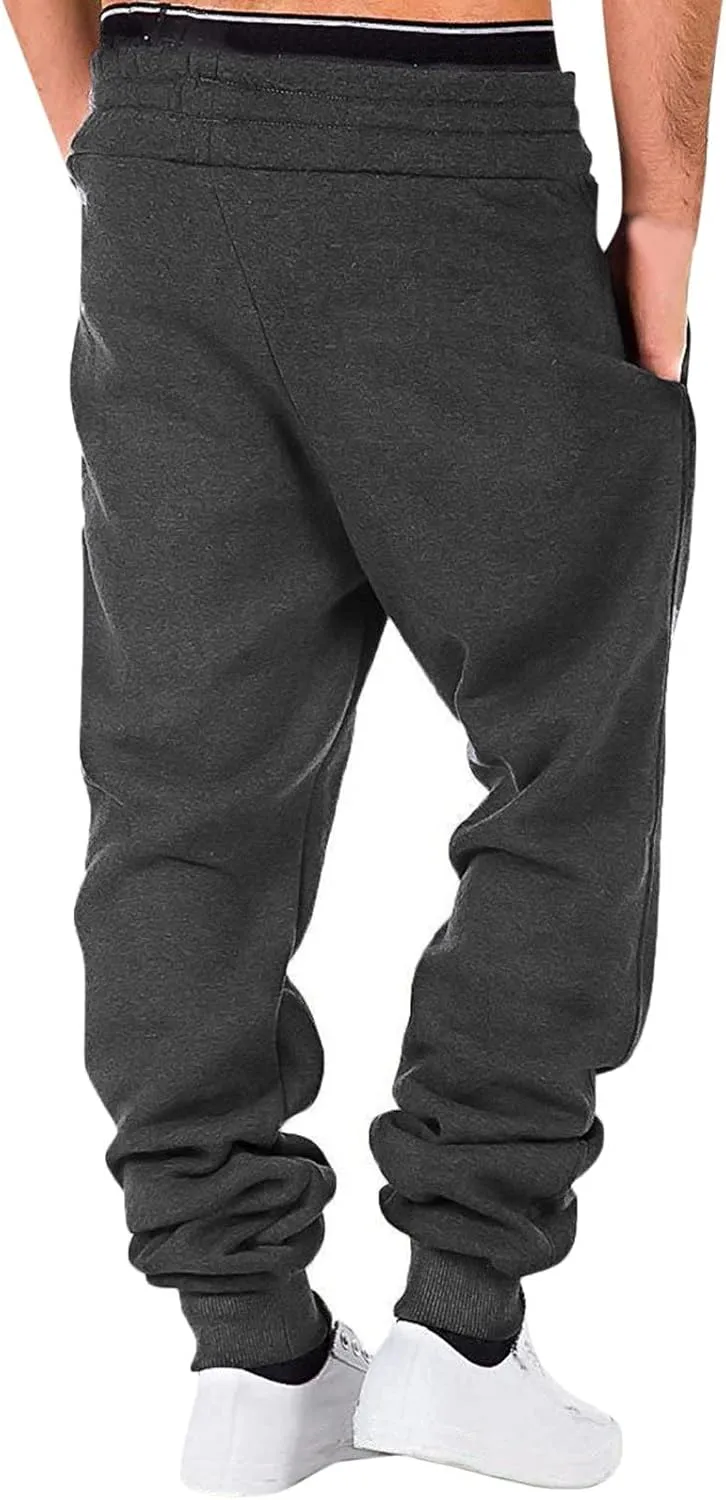 Mens Workout Cargo Sweatpants Flat Front Straight Fit Pants Outdoor Sports Military Ripstop Men's Baggy Pants Thermal