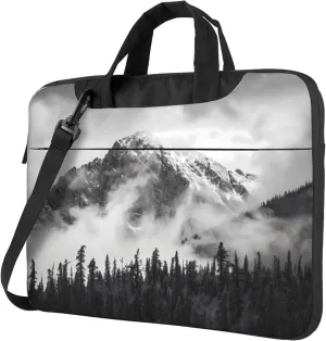 Mountain Forest Tree Foggy Laptop Shoulder Bag for Women, Laptop Sleeve Case Durable Computer Bag