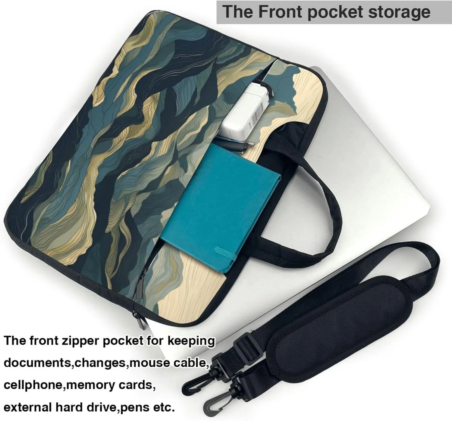 Mountain Theme Landscape Laptop Shoulder Bag for Women, Laptop Sleeve Case Durable Computer Bag