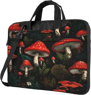 Mushrooms Leaves Tropical Plants Laptop Shoulder Bag for Women, Laptop Sleeve Case Durable Computer Bag