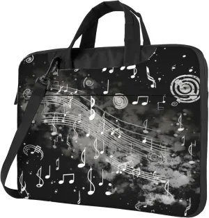 Musical Notes Abstract Music Laptop Shoulder Bag for Women, Laptop Sleeve Case Durable Computer Bag