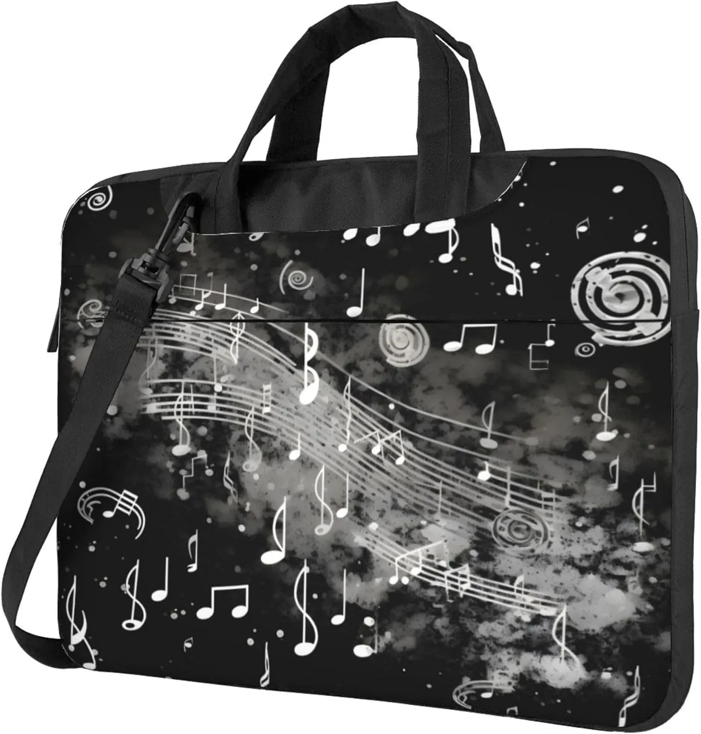 Musical Notes Abstract Music Laptop Shoulder Bag for Women, Laptop Sleeve Case Durable Computer Bag