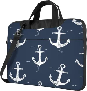 Nautical Anchor Laptop Shoulder Bag for Women, Ocean Anchor Laptop Sleeve Case Durable Computer Bag