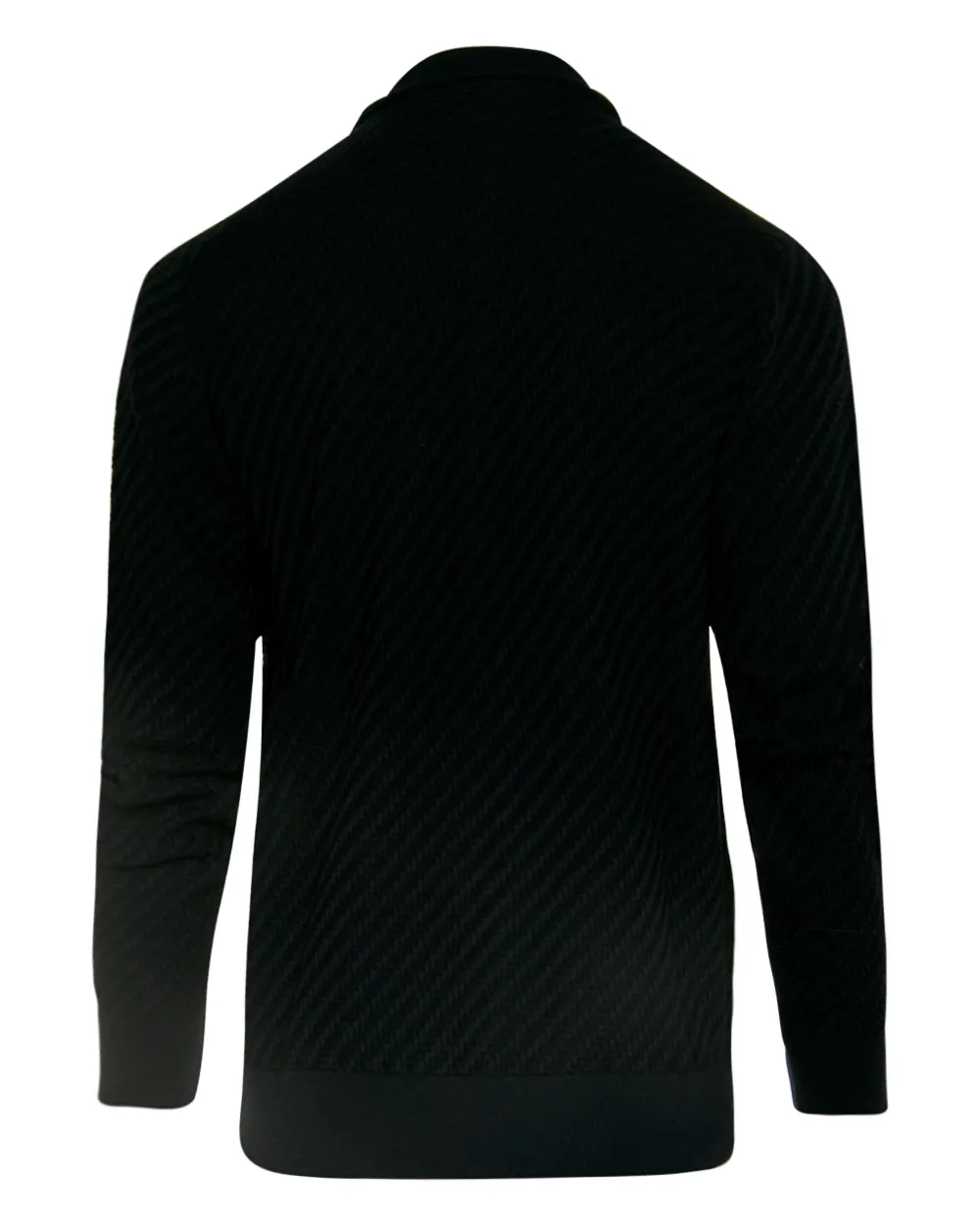 Navy Basketweave Stich Full Zip Sweater