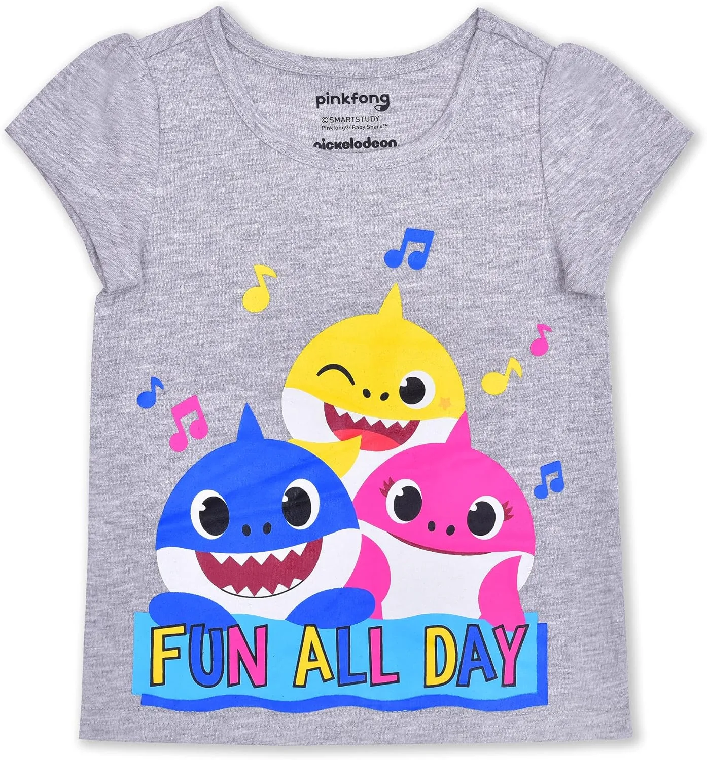 Nickelodeon Baby Shark Girls 3 Piece T-Shirt, Zip Up Hoodie and Leggings Pants Set for Toddler and Little Kids