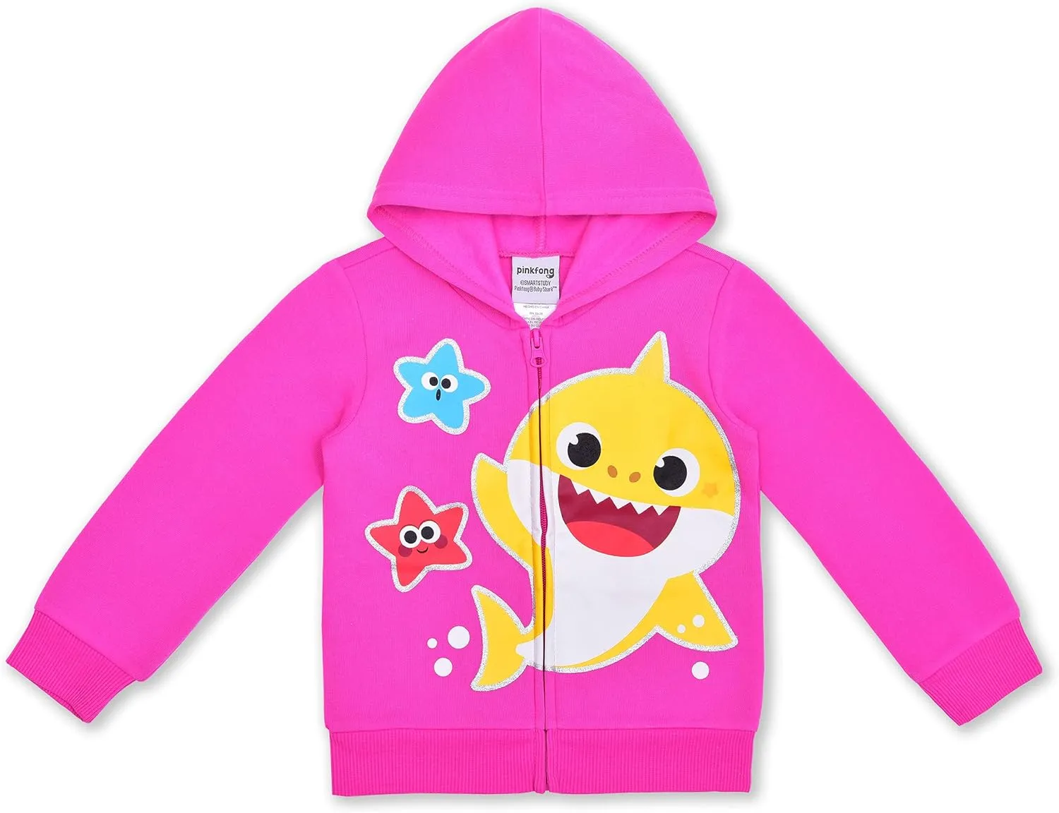 Nickelodeon Baby Shark Girls 3 Piece T-Shirt, Zip Up Hoodie and Leggings Pants Set for Toddler and Little Kids