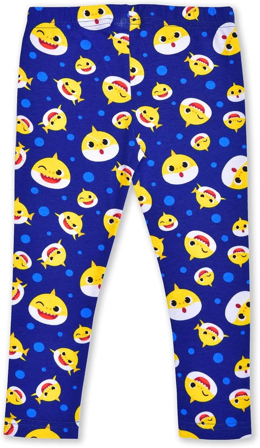 Nickelodeon Baby Shark Girls 3 Piece T-Shirt, Zip Up Hoodie and Leggings Pants Set for Toddler and Little Kids