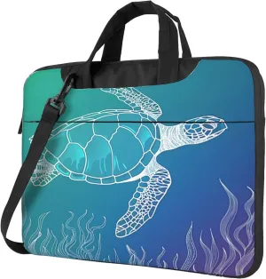 Ocean Animal Sea Turtle Laptop Shoulder Bag for Women, Laptop Sleeve Case Durable Computer Bag
