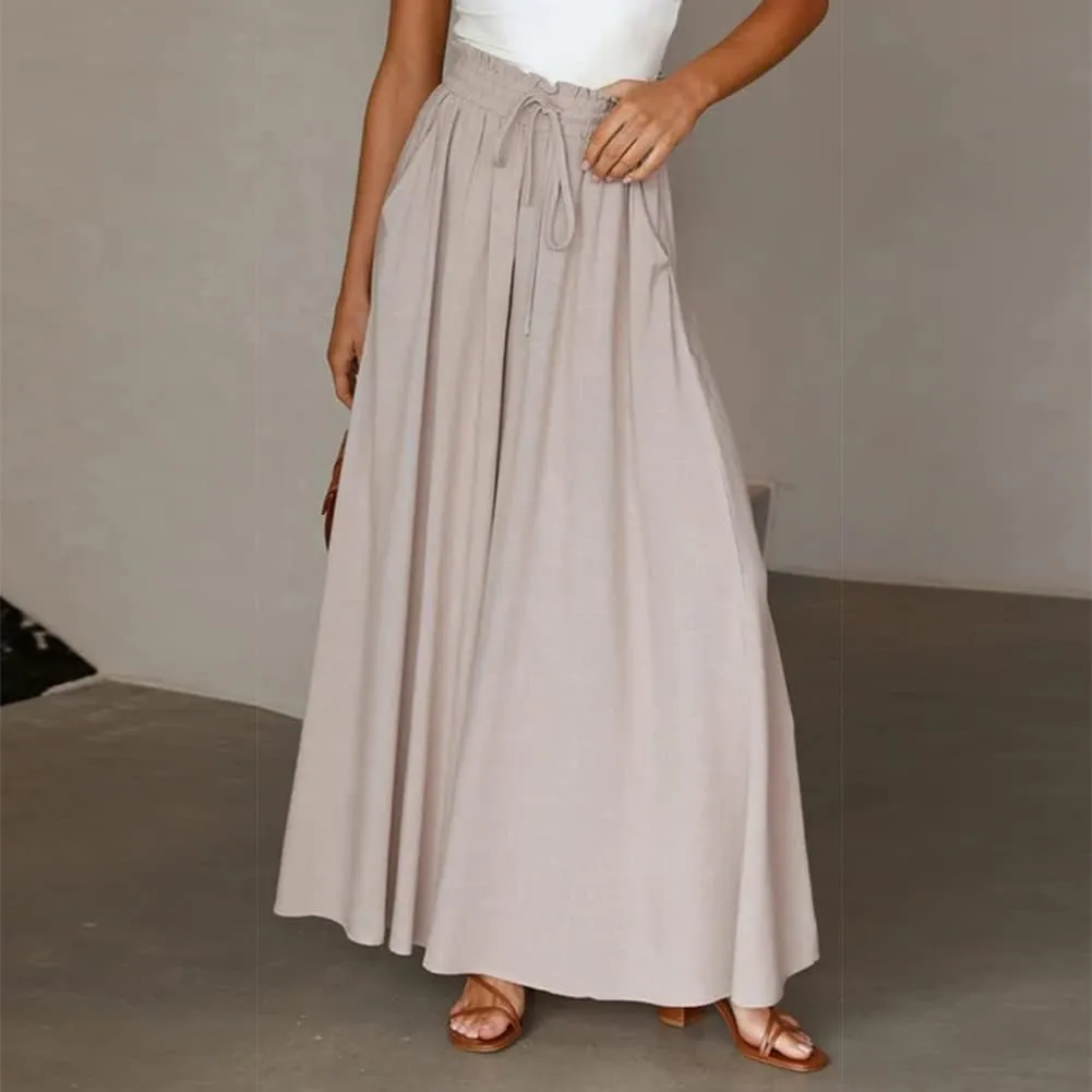 ODIZLI Women Palazzo Wide Leg Pant with Pockets Casual Loose Flowy Pants Solid Color/Floral Print