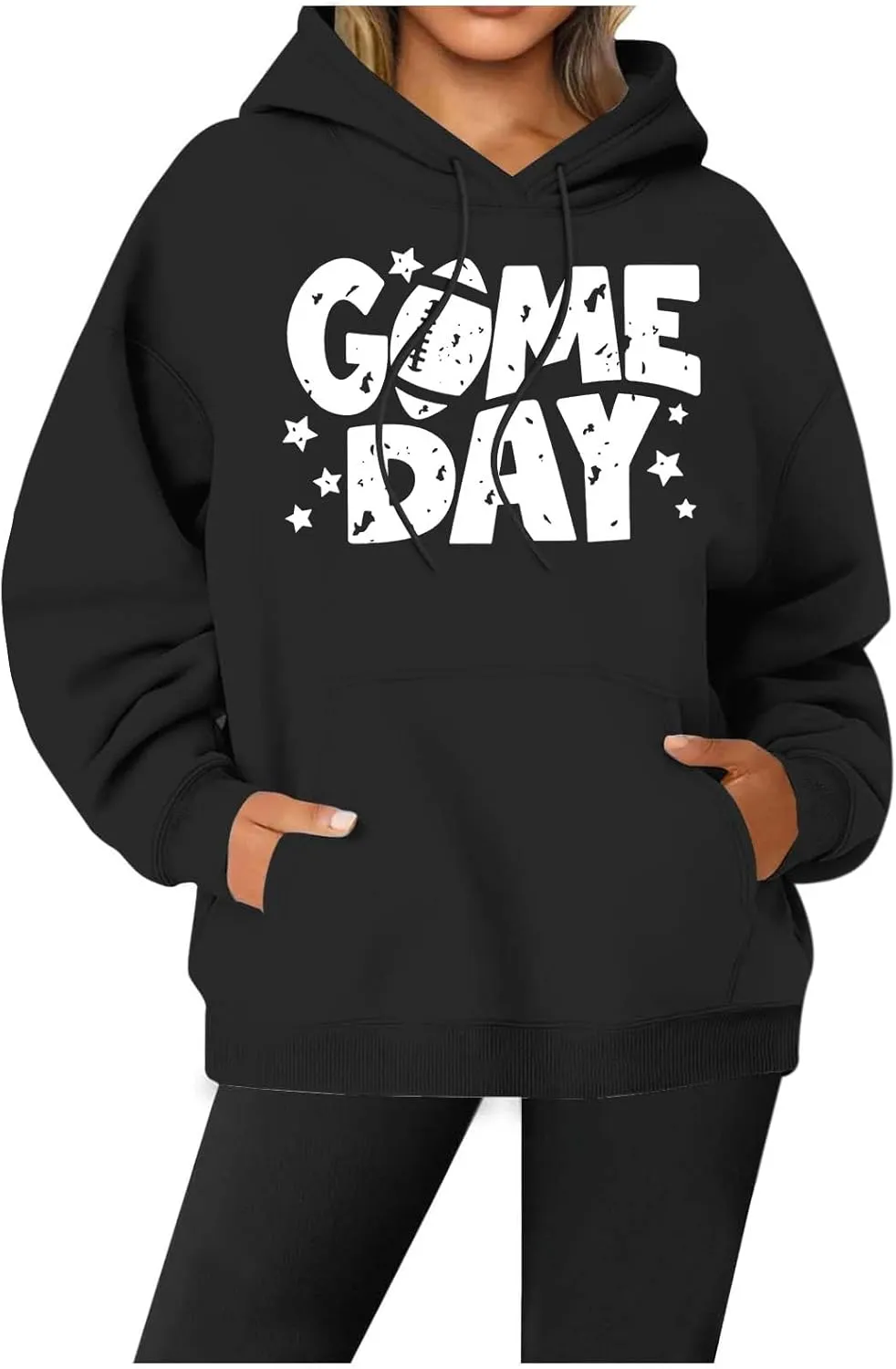 Oversized Hoodies for Women Letter Print Baggy Long Sleeve Stylish Perfect Tops Crew Neck Casual Pullover Sweatshirt
