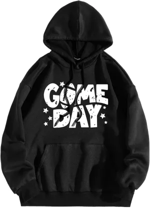 Oversized Hoodies for Women Letter Print Baggy Long Sleeve Stylish Perfect Tops Crew Neck Casual Pullover Sweatshirt