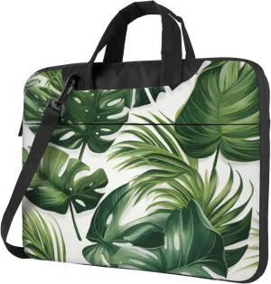 Palm Tree Leaves Tropical Laptop Shoulder Bag for Women, Laptop Sleeve Case Durable Computer Bag