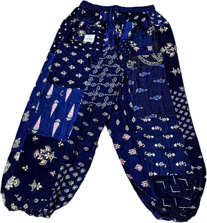 Patchwork Harem Pants with Pockets, Hippie Boho Rayon Harem Pants, Womens Summer Pants, Festival Clothing