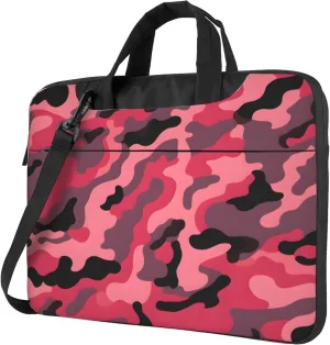 Pink Camouflage Camo Pattern Laptop Shoulder Bag for Women, Laptop Sleeve Case Durable Computer Bag