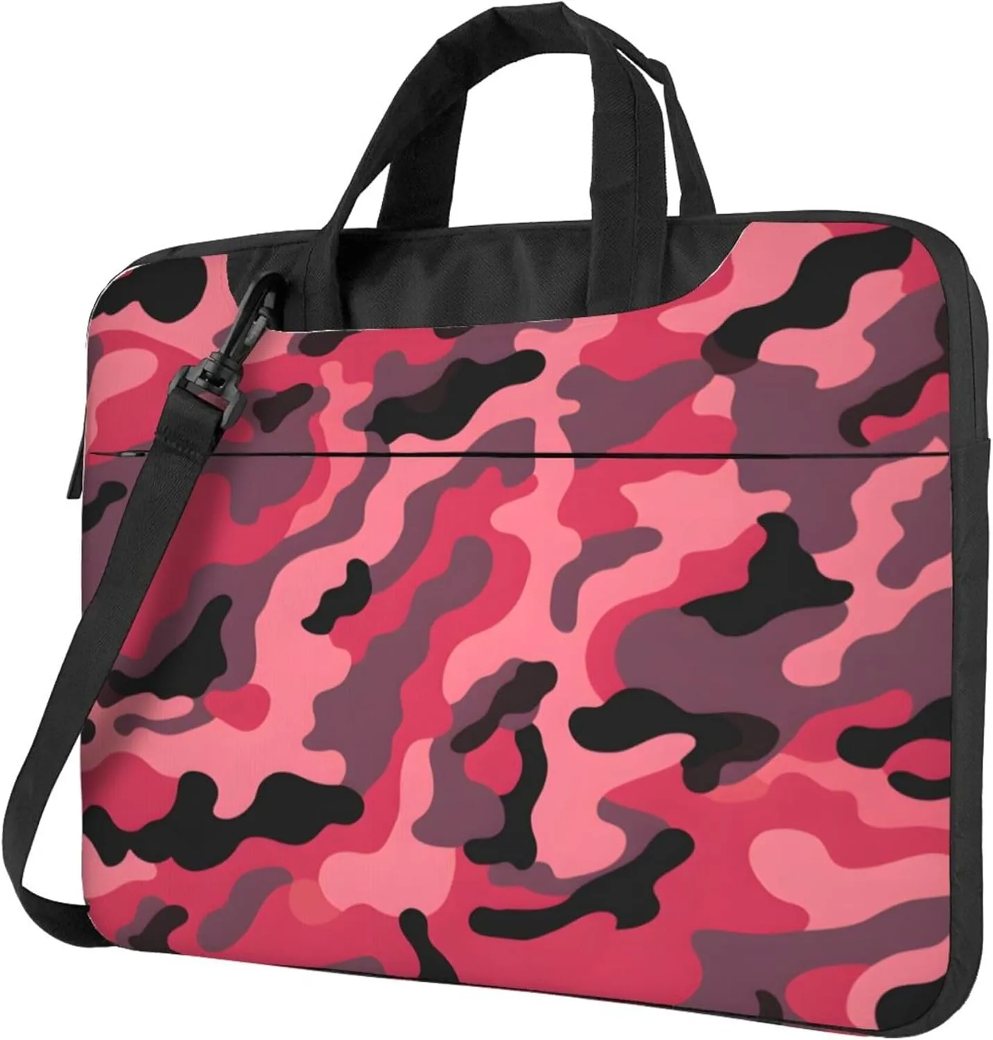 Pink Camouflage Camo Pattern Laptop Shoulder Bag for Women, Laptop Sleeve Case Durable Computer Bag