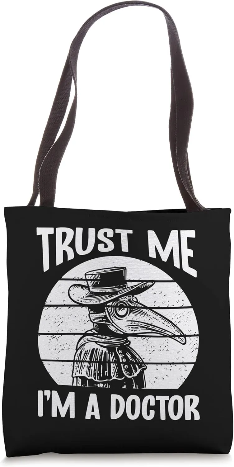 Plague Doctor Face Mask Retro Trust Me I'm A Doctor Tote Bag