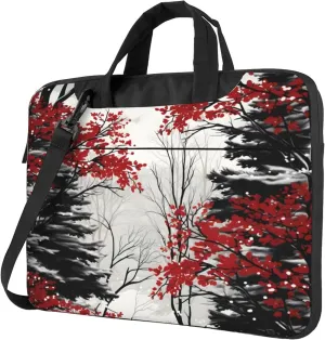 Plum Bossom Laptop Shoulder Bag for Women, Watercolor Painting Laptop Sleeve Case Durable Computer Bag