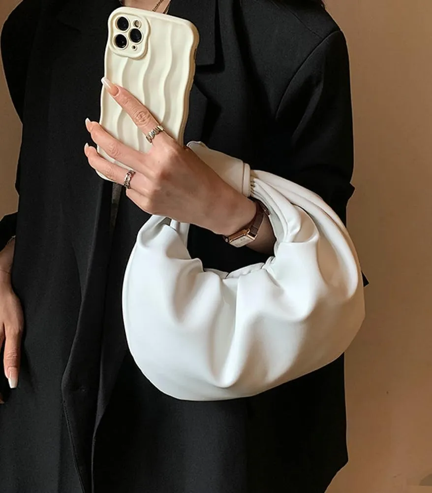 Pocadri Womens Cloud Purses Soft Vegan Leather Handbag Y2k Shoulder Chic Ruched Evening Bag Clutch Satchel 2024