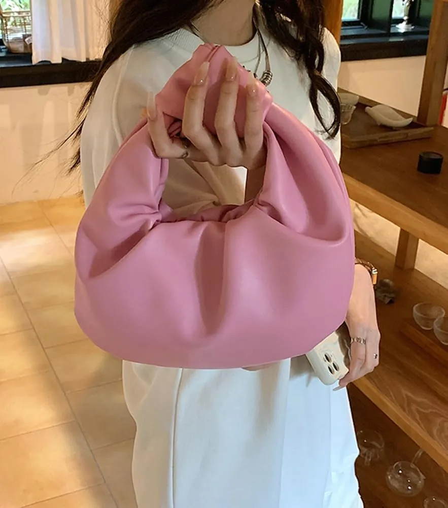 Pocadri Womens Cloud Purses Soft Vegan Leather Handbag Y2k Shoulder Chic Ruched Evening Bag Clutch Satchel 2024