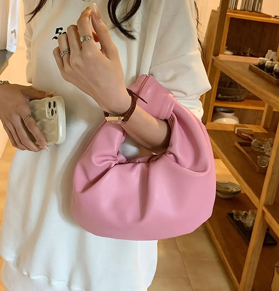 Pocadri Womens Cloud Purses Soft Vegan Leather Handbag Y2k Shoulder Chic Ruched Evening Bag Clutch Satchel 2024