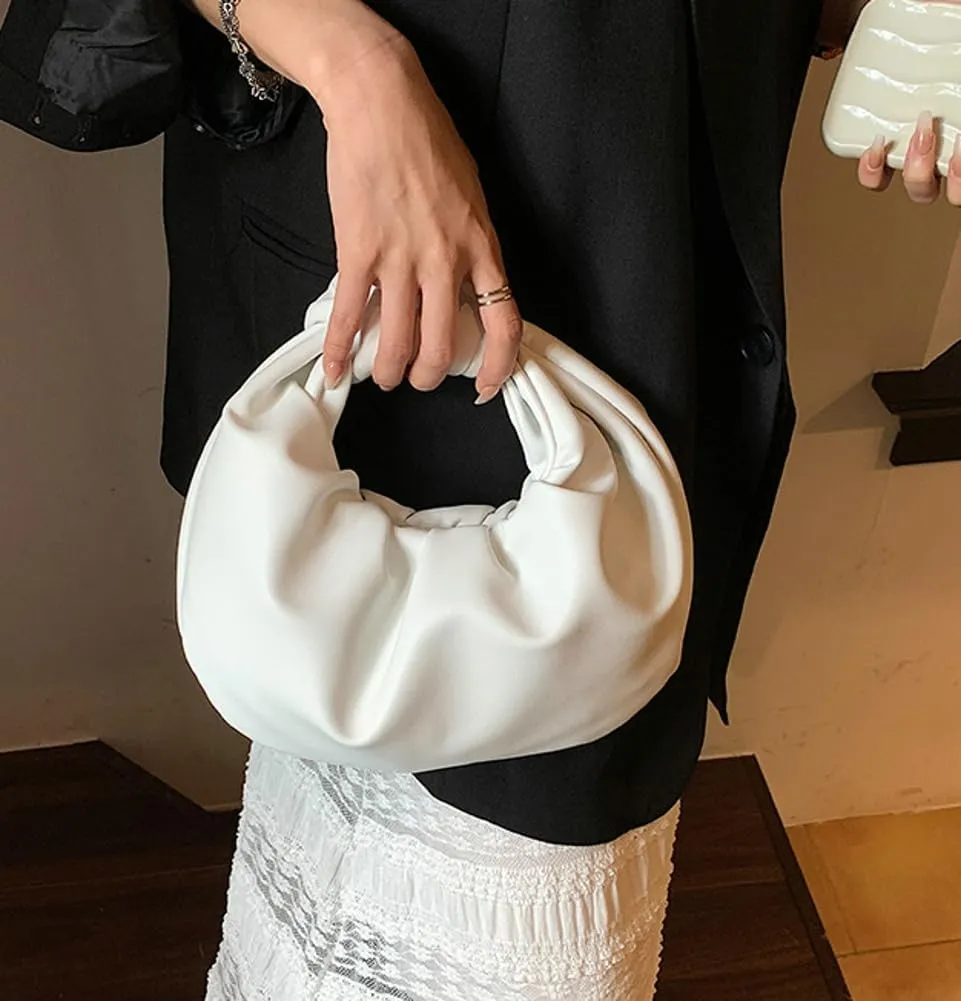 Pocadri Womens Cloud Purses Soft Vegan Leather Handbag Y2k Shoulder Chic Ruched Evening Bag Clutch Satchel 2024