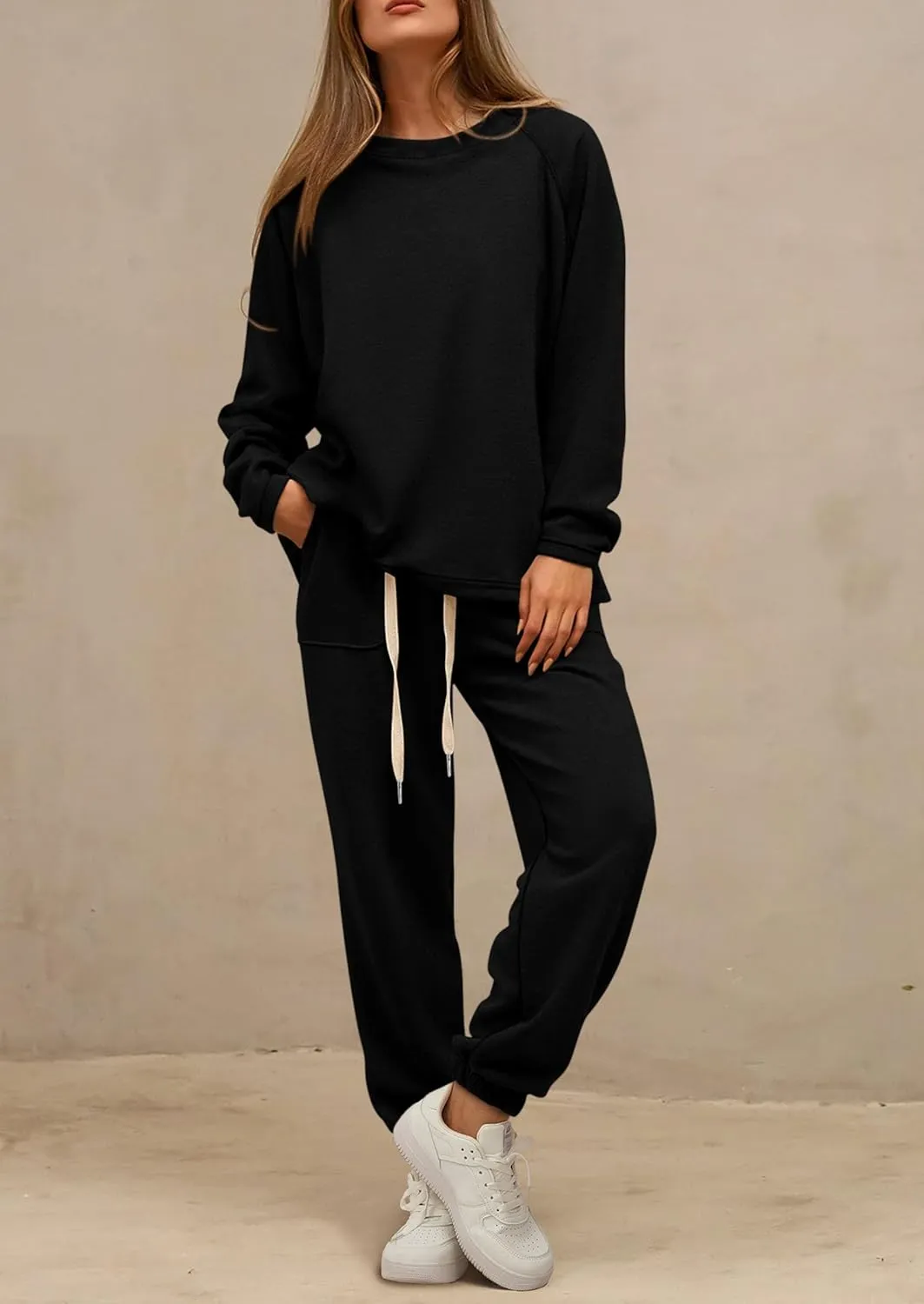 PRETTYGARDEN Women's 2 Piece Tracksuit Outfits Casual Long Sleeve Top High Waisted Sweatpants Lounge Jogger Set