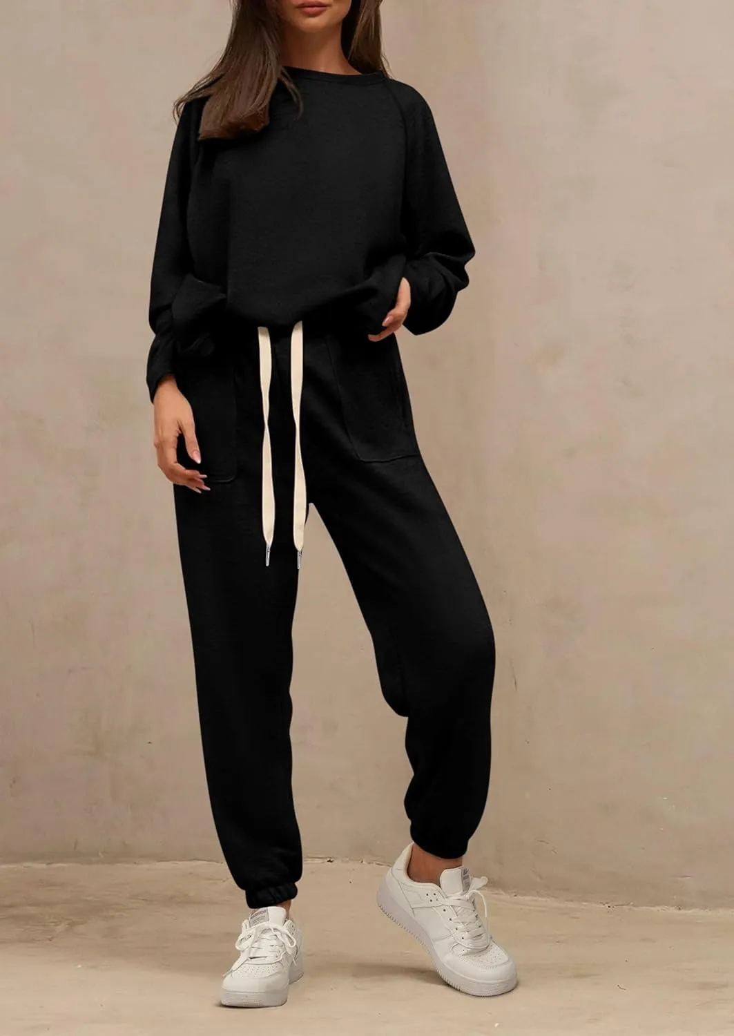 PRETTYGARDEN Women's 2 Piece Tracksuit Outfits Casual Long Sleeve Top High Waisted Sweatpants Lounge Jogger Set