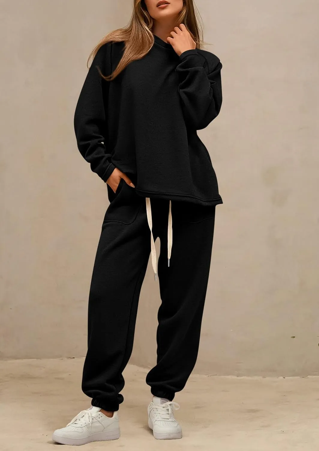 PRETTYGARDEN Women's 2 Piece Tracksuit Outfits Casual Long Sleeve Top High Waisted Sweatpants Lounge Jogger Set