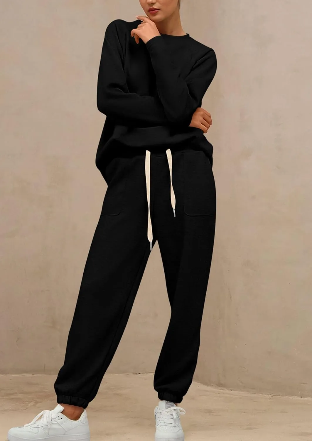 PRETTYGARDEN Women's 2 Piece Tracksuit Outfits Casual Long Sleeve Top High Waisted Sweatpants Lounge Jogger Set